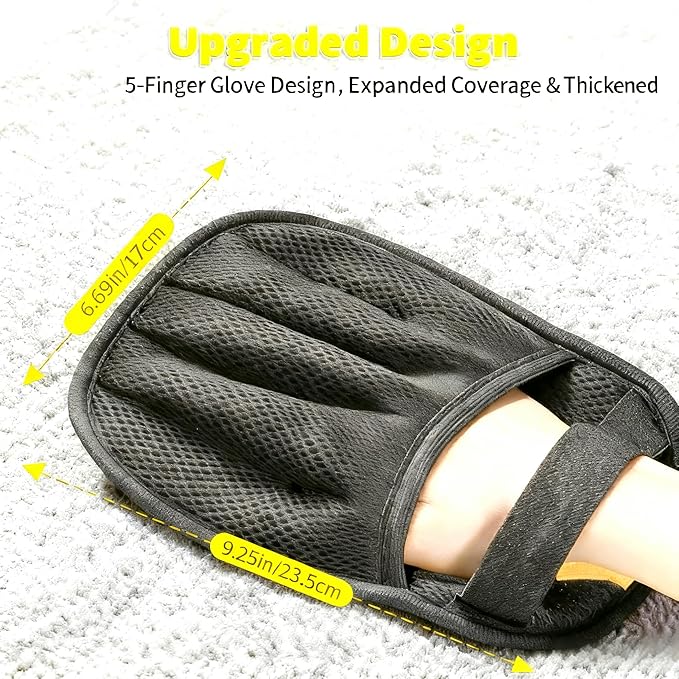 Pet Hair Removal Glove for Cats Dogs - 2PCS Extra Large Thickened Upgraded Five Finger Electrostatic Pet Hair Gloves Reusable Magic Brush Pet Hair Remover Tool for Laundry Couch Carpet Car Seat