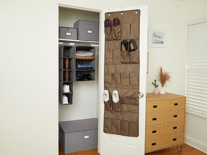 Covermates Keepsakes Hanging Closet Organizer - Heavy Duty Material, Sturdy Interior Shelves - Closet Storage, Grey Heather
