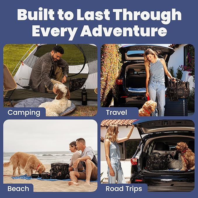 The Original Doggy Bag™- Dog Travel Bag for Supplies - Ultimate Gift for Dog Moms & Dads, Doggy Lovers & Pet Owners for Christmas- Includes 2 BPA-Free Travel Bowls and 2 Food Containers: Camo