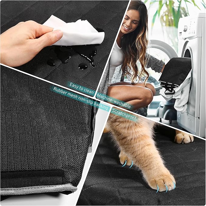 Dog Car Seat Cover Compatible with Ford Bronco Escape Edge Ecosport Fusion 4 Door Back Seat Accessories, Waterproof Pet Bench Backseat Covers with Non-Slip Backing - 2026 New