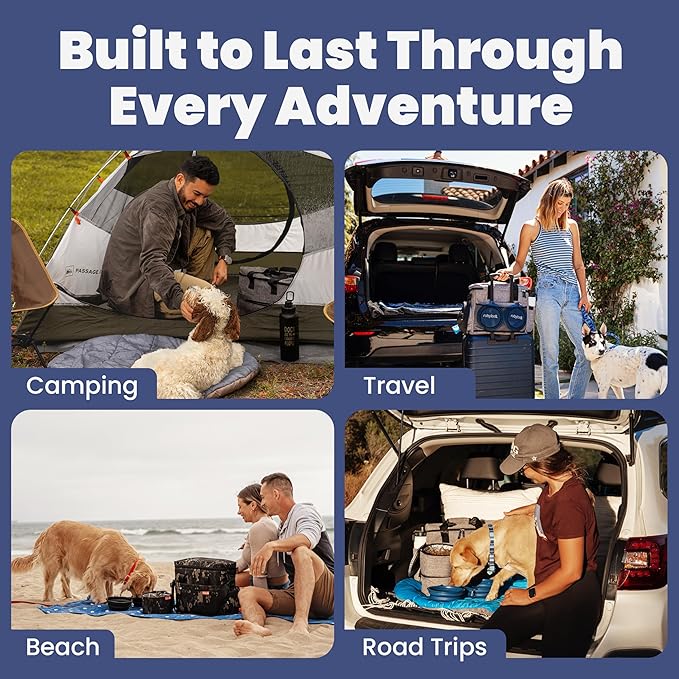 The Original Doggy Bag™- Dog Travel Bag for Supplies - Ultimate Gift for Dog Moms & Dads, Doggy Lovers & Pet Owners for Christmas- Includes 2 BPA-Free Travel Bowls and 2 Food Containers: Paw Print