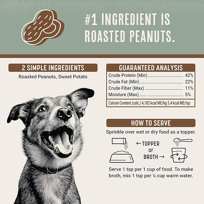 Flavors Dog Food Topper, Freeze-Dried, Grain-Free, (3 Pack), 3.1 oz - Peanut Butter Recipe