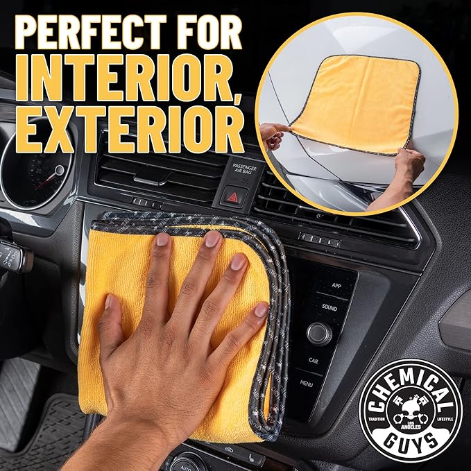 Chemical Guys Premium Microfiber Towels (16 Inch x 16 Inch) (Pack of 12) and Chenille Premium Scratch-Free Microfiber Wash Mitt (2 Pack)