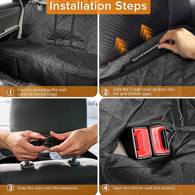 Dog Car Seat Cover for Back Seat Compatible with BMW X3 X5 X1 X2 X4 3 5 4 Series 328i 320i 330i 528i 540i Accessories 2000-2026, Waterproof Non-Slip Pet Bench Backseat Covers