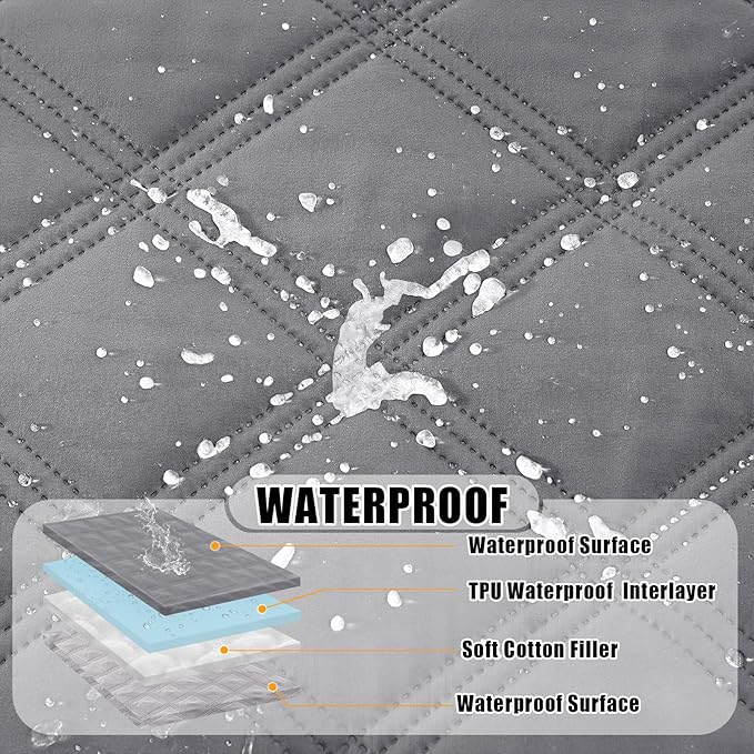 Smiry Waterproof Dog Bed Cover Blanket 40x80, Soft Reversible Pet Blanket, Washable Leakproof Cats Dogs Couch Cover for Sofa, Couch, Furniture, Lattice, Grey/Light Grey
