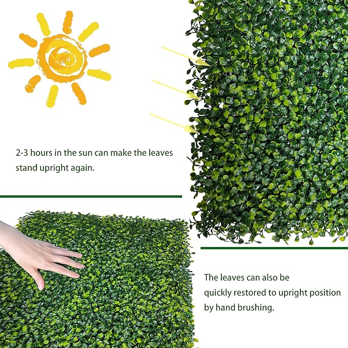 Artificial Ivy Privacy Fence Wall Screen: 6FT X12FT (72 sqft) UV-Anti Faux Boxwood Roll Panels Greenery Backdrop Ivy Vine Leaf Hedges Fence Panels for Indoor Outdoor Green Wall Decor