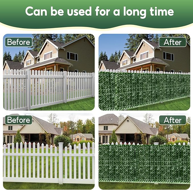 Artificial Ivy Privacy Fence Screen, 120x60 inch Faux Hedge Fence Panel Greenery Vines, Balcony Privacy Screen Decoration for Patio, Balcony, Wall, Backyard Indoor Outdoor