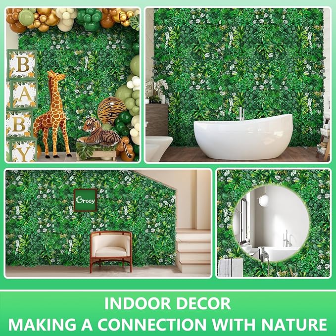 Artificial Hedge Grass Wall, Boxwood Panels 20"x20"(12pcs), Greenery Wall Backdrop, UV Protected Privacy Fence Screen, Green Wall Decor for Outdoor Indoor Wedding Décor