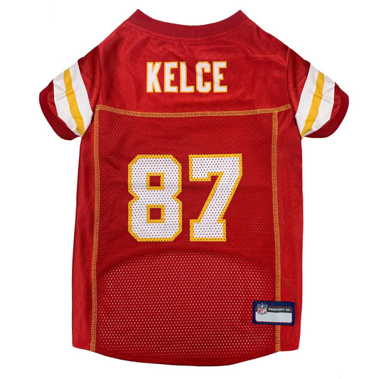 NFLPA Travis Kelce PET Jersey, NFL Dog Shirt, Size Medium, Kansas City Chiefs Mesh Jersey for Dogs