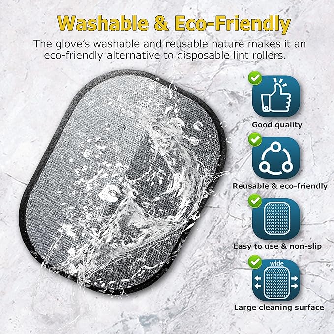 2 Pcs Pet Hair Removal Glove for Cats & Dogs,Newly Upgraded Reusable Electrostatic Pet Hair Removal Tool, Pet Hair Remover，Grooming & Cleaning Tool for Couch, Furniture, Clothing, Carpet, Car Seat