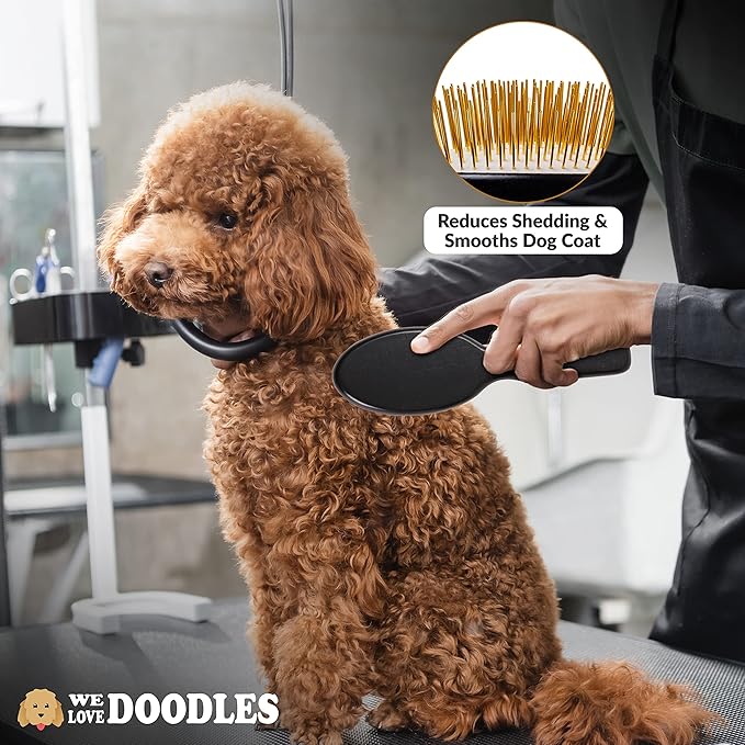We Love Doodles Puppy Shampoo & Conditioner and Pin Brush | Oatmeal Bathing | Sensitive & Itchy Skin Wash | Brush for Grooming Pet Hair | Brush for Shedding and Removing Loose Fur | Made in USA