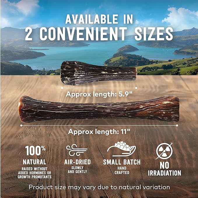 ZIWI Venison Deer Full Shank – 2-in-1 Dog Bone Chew Treat Wrapped in Beef Esophagus - All Natural, Air-Dried