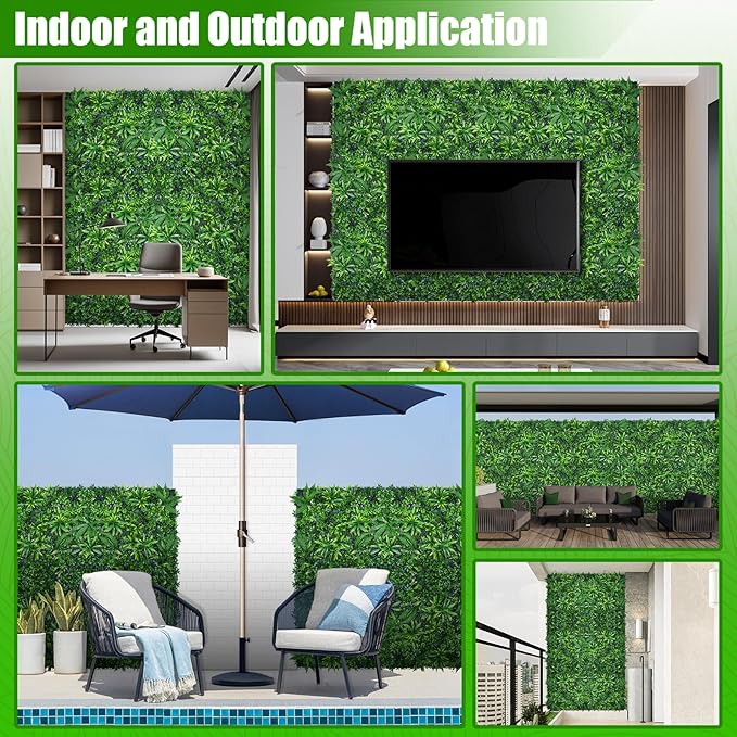 Artificial Grass Wall Panels, 20"x20" 6pcs Hedge Grass Backdrop, UV-Anti Fake Greenery Plant Boxwood Panels, Green Wall Decor for Outdoor Indoor Patio Garden Backyard