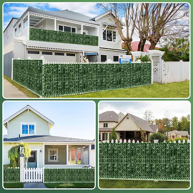 Artificial Ivy Privacy Fence Screen, 120x60 inch Faux Hedge Fence Panel Greenery Vines, Balcony Privacy Screen Decoration for Patio, Balcony, Wall, Backyard Indoor Outdoor