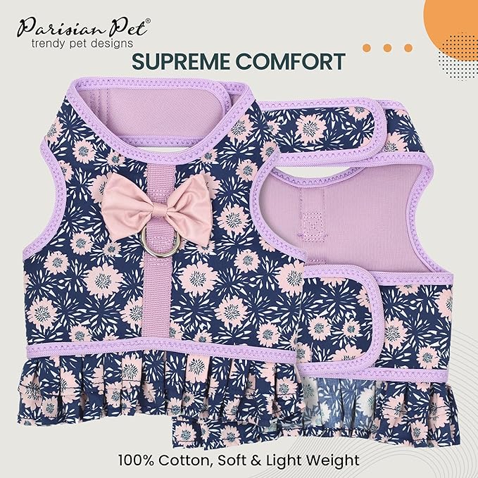Parisian Pet Midnight Blossoms Harness Dress