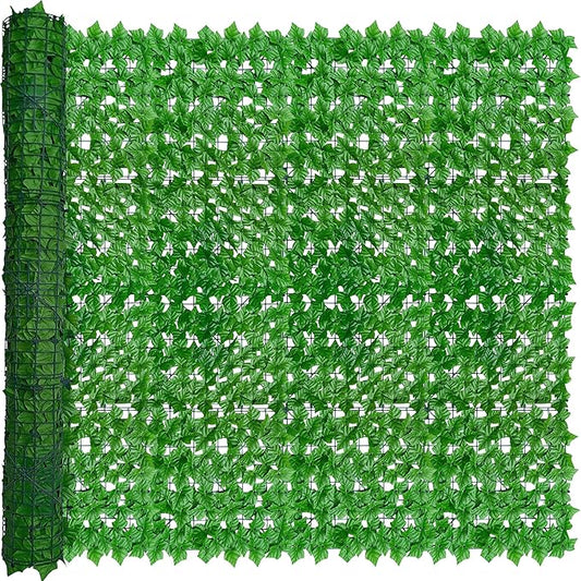Artificial Ivy Privacy Fence Wall Screen: 6FT X12FT UV-Anti Faux Greenery Backdrop Ivy Vine Leaf Hedges Fence Panels for Patio, Balcony, Garden, Backyard Indoor Outdoor Light Green Decor