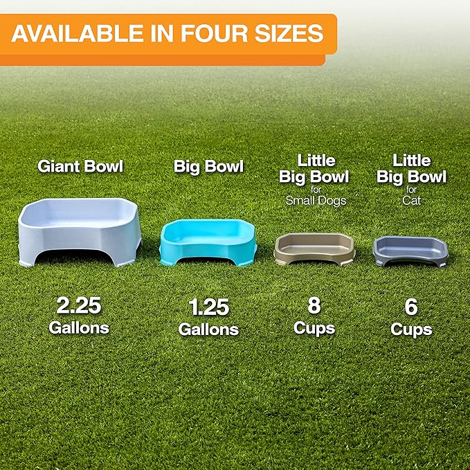 Neater Pet Brands Large Capacity Cat Bowls, Water Bowl for Cats, Reptiles, Chickens, Birds, & Small Animals, Cat Food Bowl (6 Cups), Indoor or Outdoor Water Trough & Feeder, Champagne