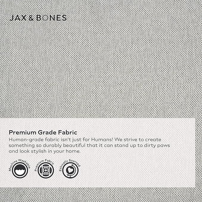 Jax & Bones Dog Bed Lounge - Machine Washable Bed for Dogs - Extra Heavy Duty Bolstered Sides - Small Grey Dog Mat Beds | 24 x 18 Inches