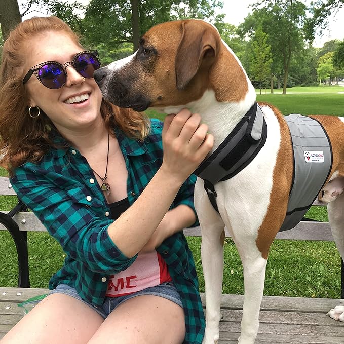 CoolerDog Dog Cooling Vest and Cooling Collar - Ice Vest for Dogs Medium (22" to 27" Girth)