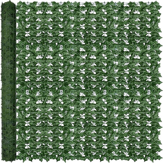 Artificial Ivy Privacy Fence Wall Screen: 6FT x12FT UV-Anti Faux Greenery Backdrop Ivy Vine Leaf Hedges Fence Panels for Patio, Balcony, Garden, Backyard Indoor Outdoor Green Wall Decor