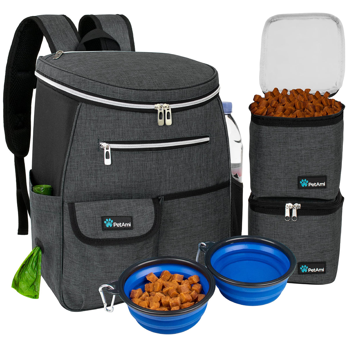 PetAmi Dog Travel Backpack 27L Airline Approved Pet Supplies Bag, Dark Gray