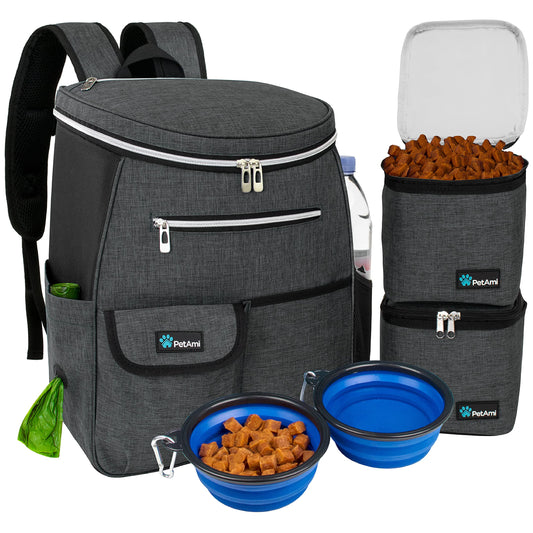 PetAmi Dog Travel Backpack 27L Airline Approved Pet Supplies Bag, Dark Gray