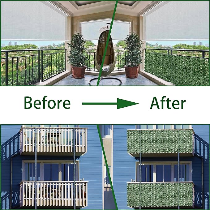 Artificial Ivy Privacy Fence Wall Screen,40X160 in UV-Anti Faux Greenery Backdrop Ivy Vine Leaf Hedges Fence Panels for Patio, Balcony, Garden, Backyard Indoor Outdoor Green Wall Decor